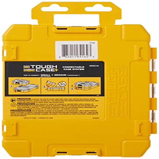 DEWALT TSTAK Tool Box, 8-Compartments, Clear Lid Organizer, Side Latches for Easy Connection, Removable Compartments for Small Tools and Accessories(DWAN2190),Yellow {4}