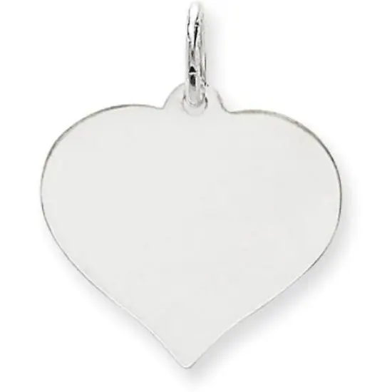 14K White Gold Heart Charm 0.68 grams Jewerly 23mm x 18mm {1}