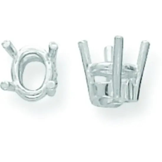 14K White Gold 4 Prong Oval Basket Setting 3mm WG213-4 {1}