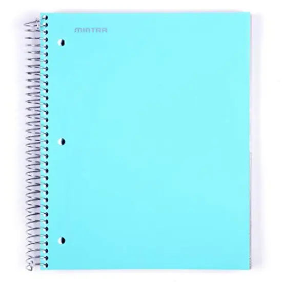 Durable Spiral Notebooks 5-Subject Teal College Ruled 1 Pack 200 Sheets Poly Pockets Moisture-Resistant Cover for School, Office, Business, and Professional Use {2}