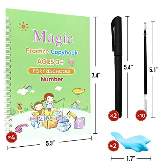 4 PCS Magic Practice Copybook for Kids,Children Reusable Handwriting Practice CopyBooks for Preschools Magic Workbook Letter Writing Book {5}