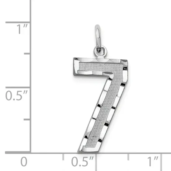 14K White Gold Large Number 7 Charm Pendant FindingKing Jewerly 25mm x 11mm {5}