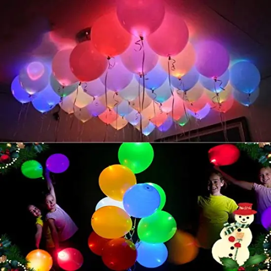 20 LED Light-Up Balloons in Mixed Colors - Flashing and Glow-in-the-Dark for 24 Hours, Ideal for Birthday Parties, Glow Parties, Wedding, Halloween, and Christmas Decorations {4}