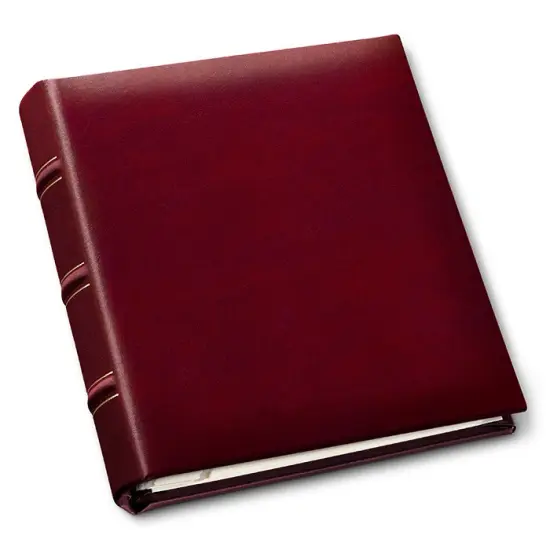 Gallery Leather Travel Photo Album Holds 4x6 Photos, 3 Ring Binder, 50 Pages for 50 Photos, Fillable, Handcrafted &ndash; 6.5&rdquo; x 5.5&rdquo; Acadia Burgundy {1}