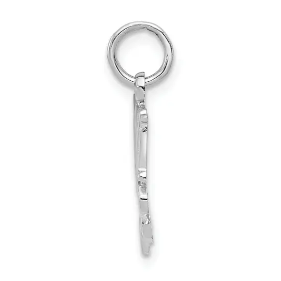 14K White Gold Mom Charm Family Mother Jewelry Pendant 20mm x 17mm {3}