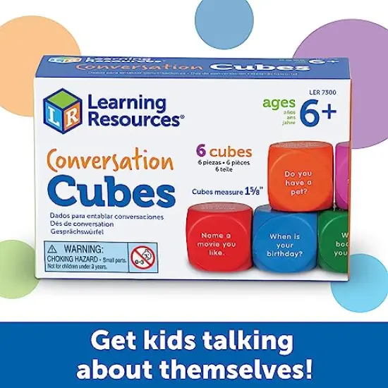 6 Pieces Ages 6+ Foam Cubes for Social-Emotional Learning School Counselor Supplies Speech Therapy Toys Ice Breaker Cubes {6}