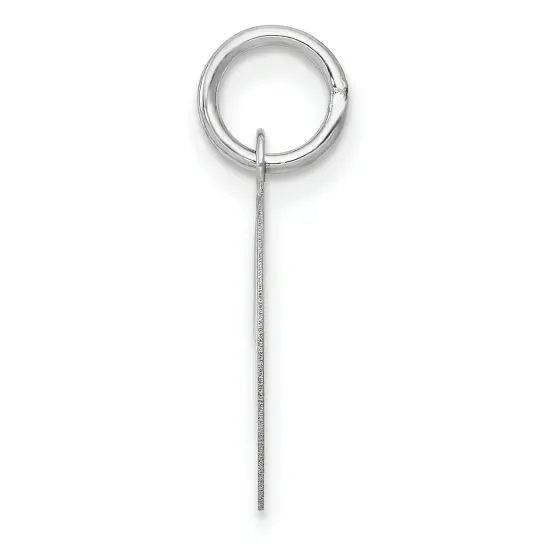 14K White Gold Medium Fancy Script Initial D Charm Jewerly 20mm x 19mm {3}