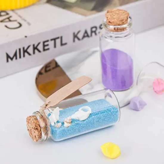 64 PCS Cork Stoppers Glass Bottles, DIY Decoration Small Tiny Glass Jars Favors,Mini Vials Cork,10ml Storage Container for Art Crafts for Wedding Party Supplies {3}