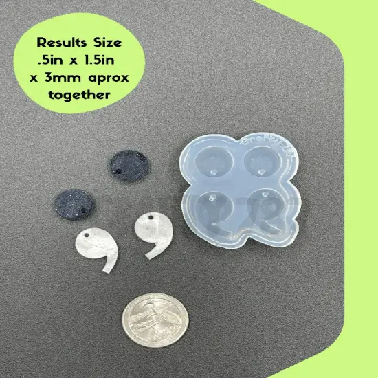 Semi Colon Dangle Earring Silicone Mold, Mental Health Awareness Mold, Resin Mold (B14) {2}