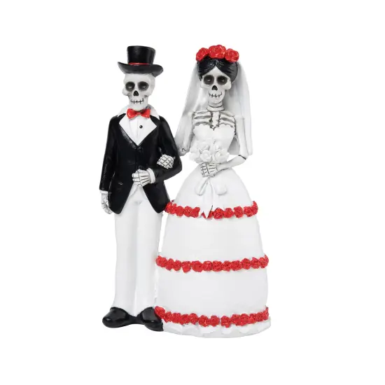 Skeleton Bride & Groom Decorative Halloween Figurine {1}