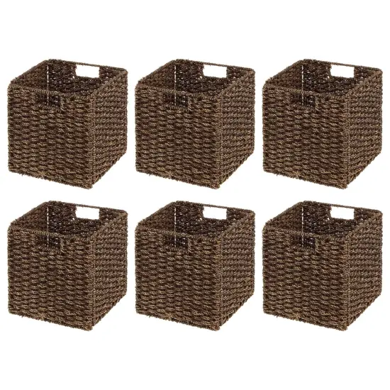 mDesign Woven Seagrass Home Storage Basket for Cube Furniture {5}