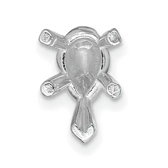 14K White Gold 5 Prong Pear Tapered Setting 12.5x8.5mm {2}