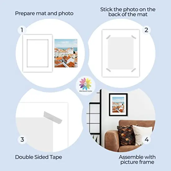 Pack of 10, 11x14 for 8.5x11 White Color Mats - Acid Free, 4-ply Thickness, White Core - for Pictures, Photos, Framing {5}