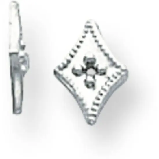 14K White Gold Diamond Shape Top Setting 1mm {1}