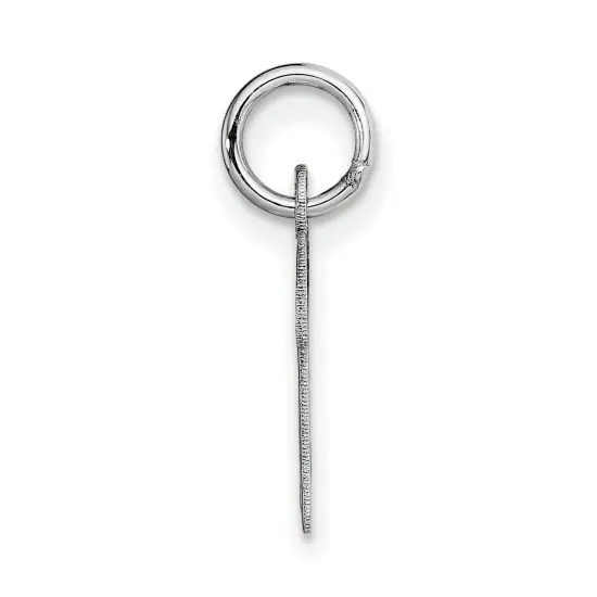 14K White Gold Small Script Initial Letter M Charm Jewerly 17mm x 8mm {2}