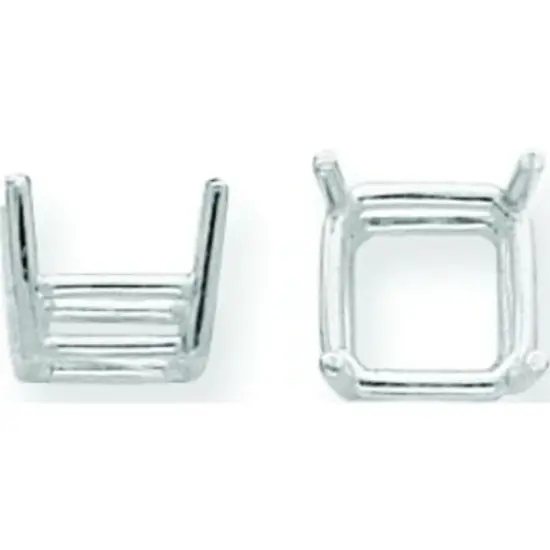 14K White Gold 4 Prong Princess Setting 9mm {1}