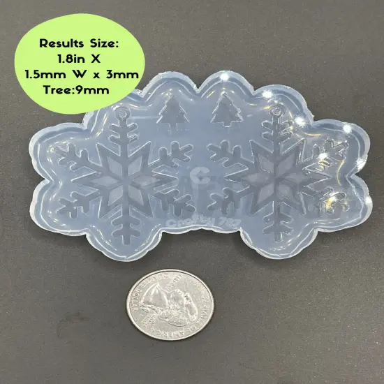 Snow Dangle Earring Silicone Mold (C15) {2}