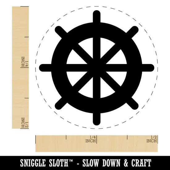 Ship Wheel Nautical Boat Self-Inking Rubber Stamp for Stamping Crafting Planners Pink {1}
