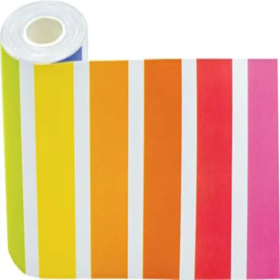 Colorful Stripes Straight Rolled Border Trim - 50ft - Decorate Bulletin Boards, Walls, Desks, Windows, Doors, Lockers, Schools, Classrooms, Homeschool & Offices {6}