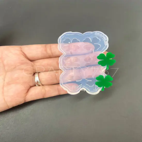 Four Leaf Clover Stud Earring Silicone Mold (B9) {4}