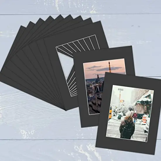 Pack of 10 ,11x14 Black Picture Mat Set with White Core Bevel Cut for 8x10 Photo {4}