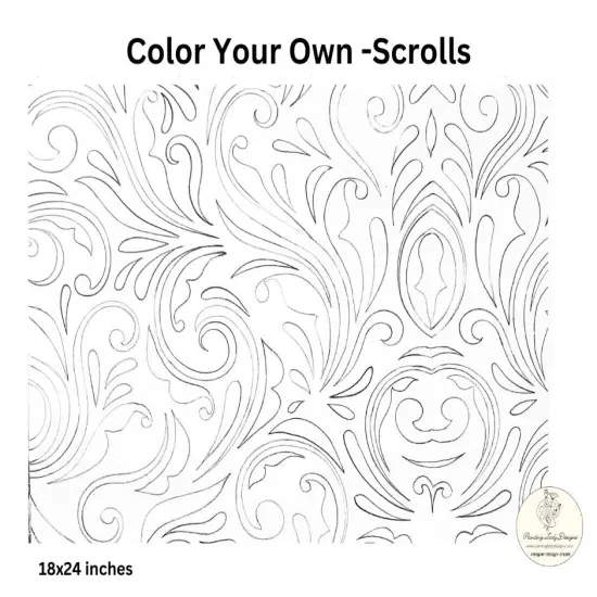 Paint Your Own Decoupage Paper!Scroll Design - Medium {1}