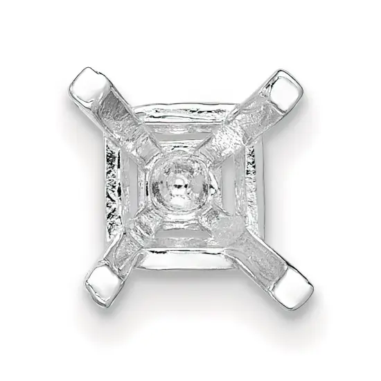 14K White Gold 4 Prong Princess Peg Center Head 5.75mm {2}