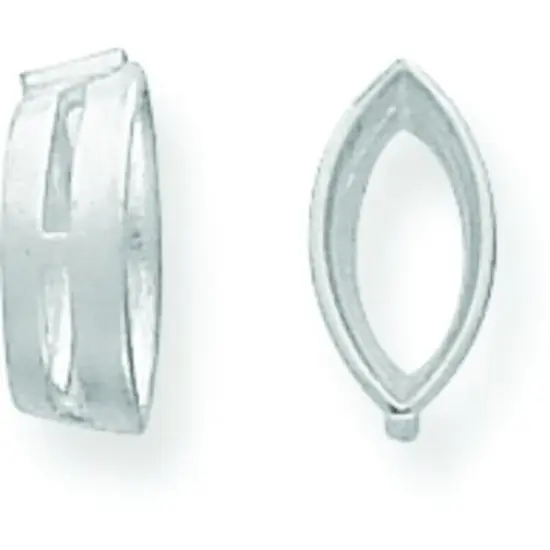 14K White Gold Marquise Airline Bezel Head 2.25x5.5mm {1}