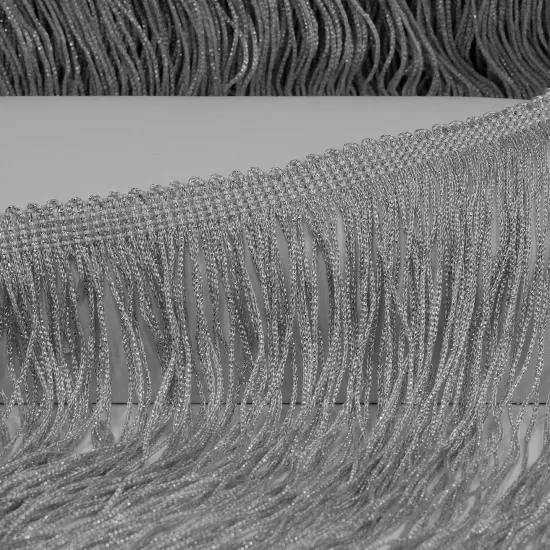 12" Metallic Chainette Fringe Trim Red {4}