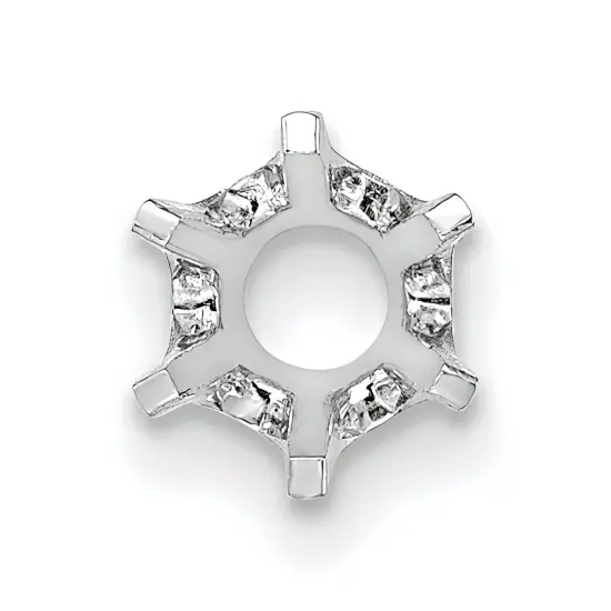 14K White Gold 6 Prong Round Low Base Setting 3.8mm {2}
