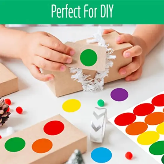 1050 PCS Colored Dot Sticker, 10 Bright Color Round Polka Circle Labels for Warehouse, Retail, Home Organization, Classroom, Office, Food Service and Medical (Each Measure 3/4") {3}