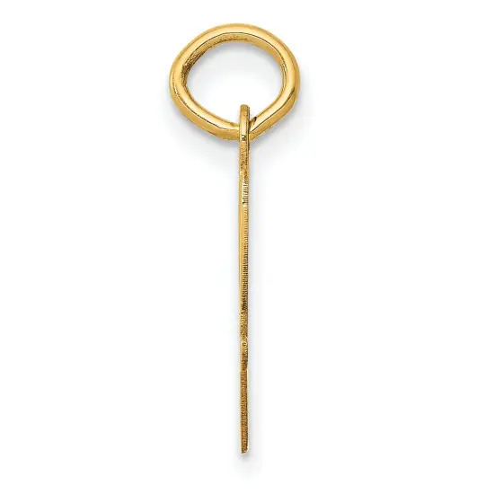 14K Yellow Gold Medium Script Initial Letter W Charm Jewerly 19mm x 10mm {3}