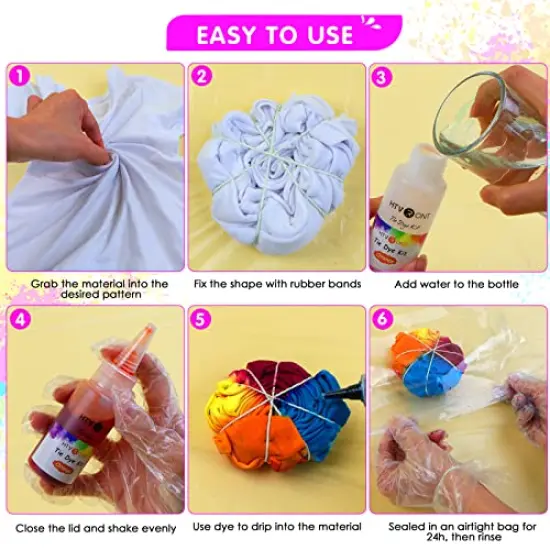 Tie Dye Kit - 32 Vibrant Colors Pre-Filled Bottles Tyedyedye Kit, Permanent Non-Toxic for Large Groups Kids Adults,Tye Fabric Textile Handmade Party(Just Add Water) {3}