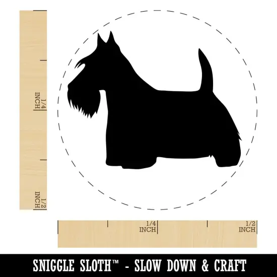 Scottish Terrier Scottie Dog Solid Self-Inking Rubber Stamp for Stamping Crafting Planners Brown {1}