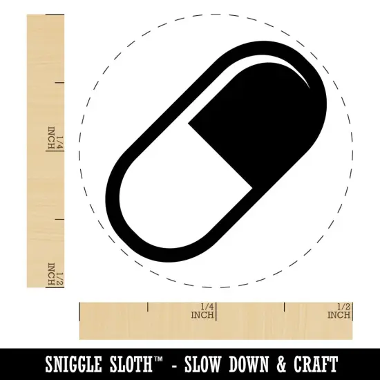 Pill Medicine Self-Inking Rubber Stamp for Stamping Crafting Planners Orange {1}