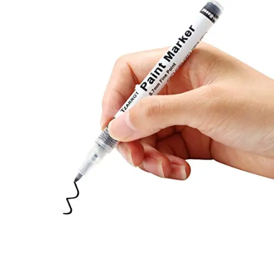 White Paint Pen 8-Pack 0.7mm Acrylic Paint Pens Includes 2 White, 2 Black, 2 Gold, 2 Silver Permanent Markers for Wood, Rock, Fabric, Metal, Plastic, and Ceramic Extra Fine Tip {4}