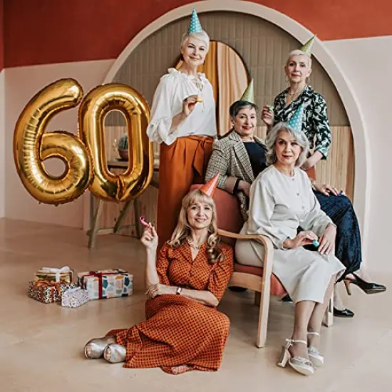 40 Inch Gold Digit Helium Foil Balloon - Gold Number 0 for Birthday Party {3}