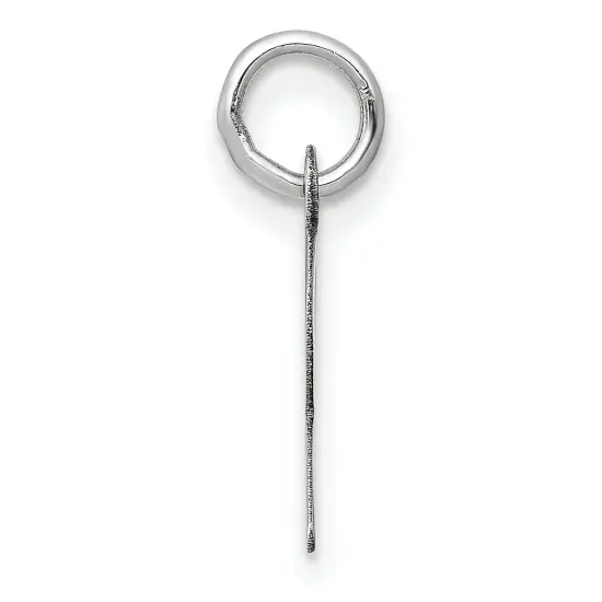 14K White Gold Small Slanted Block Initial R Charm Jewerly 15mm x 5mm {3}