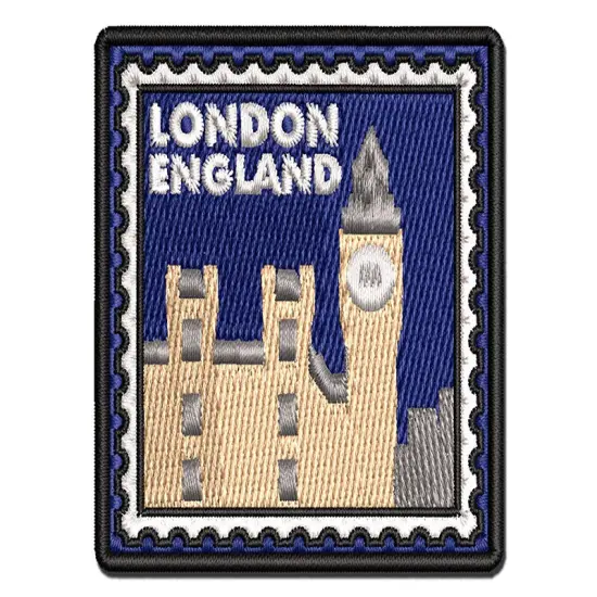 Big Ben London England Destination Travel Multi-Color Embroidered Iron-On or Hook & Loop Patch Applique {1}