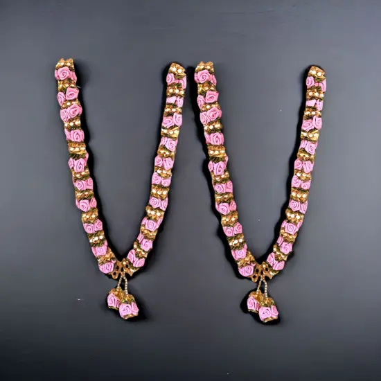 2 Ct Varmala Wedding Garland Artificial Pink Rose Varmala Indian Milini Mala Indian Wedding Haar Bride And Groom Mala Muslim Arab Punjabi Nika Event {1}