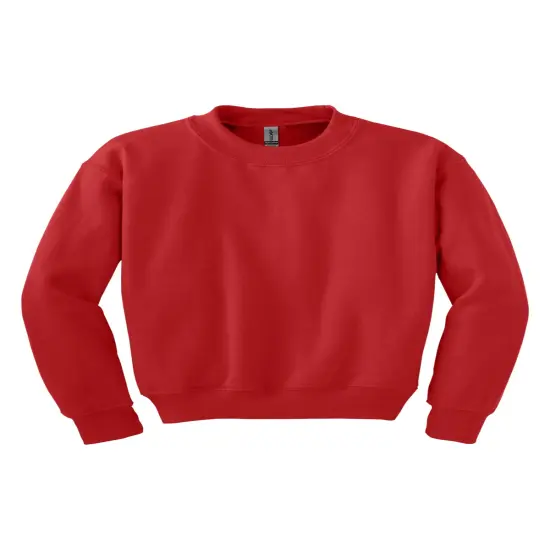 Gildan&reg; Youth Crewneck Long Sweatshirt Red {1}