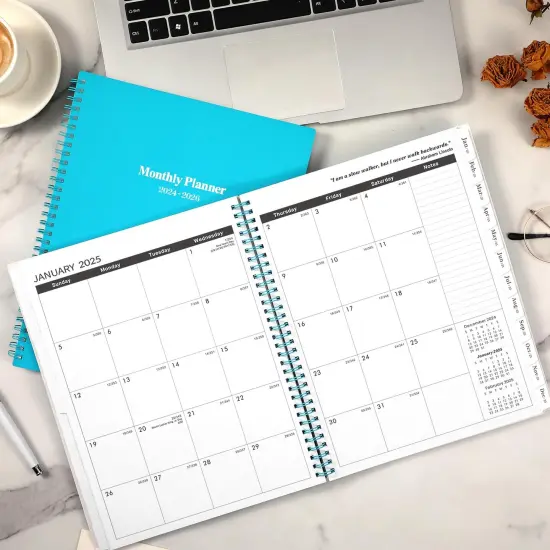 2025-2028 Monthly Planner/Calendar - 3 Year Monthly Planner 2025-2028, Jul.2025 - Jun.2028, 9" x 11", 36-Month Calendar + Colorful Tabs + Pocket - Teal {3}