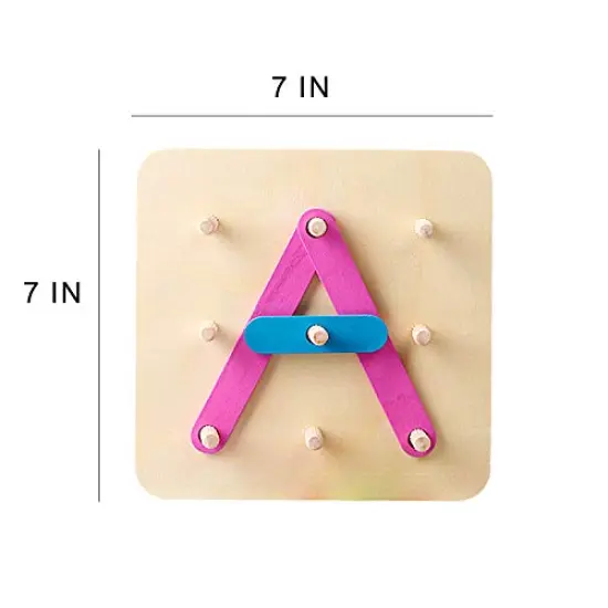 Wooden Letter and Number Construction Activity Set Educational Preschool Toys Shape Color Recognition Pegboard Sorter Set Board Blocks Stack Sort for Toddler Kids Boys Girls Non-Toxic Toy {4}