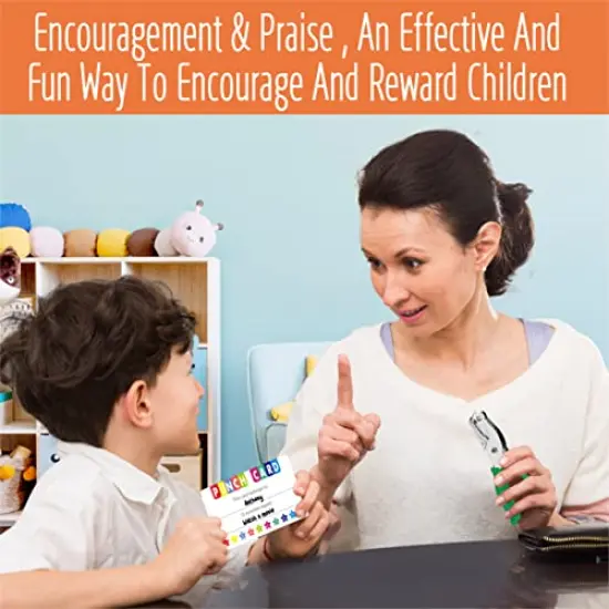 102 Pieces Punch Cards, Star Shaped Incentive Reward Cards Business Size Student Award Cards Boost Creativity & Skills Development for Business, Classroom, Kids Behavior, Students, Teachers, 3.5” x 2” {4}