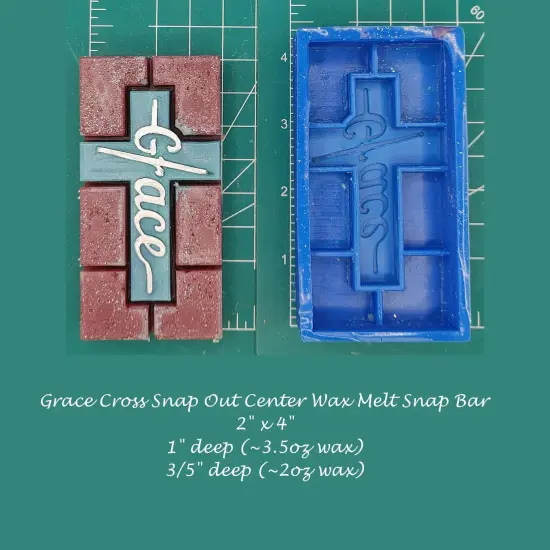 Grace Cross Snap Out Center Wax Melt Snap Bar Silicone Mold {1}