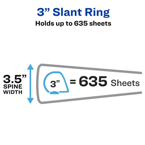 Avery Heavy-Duty View 3 Ring Binders, 3 Inch One Touch Slant Rings, 2 White Binders (46045) {2}