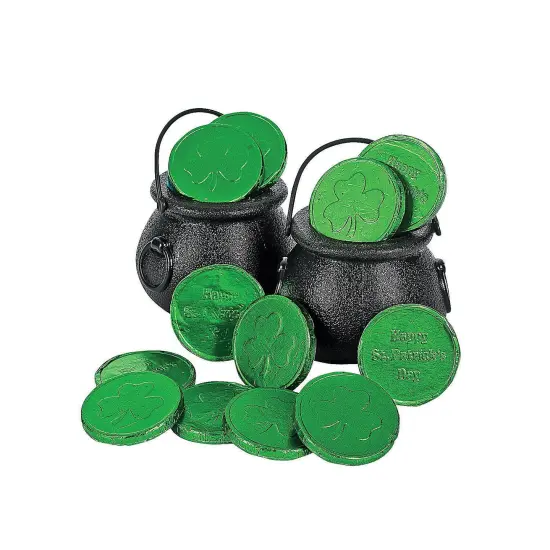 Fun Express Candy Kettles for St. Patrick's Day (Set of 12) Great for Leprechaun Pots of Gold {1}