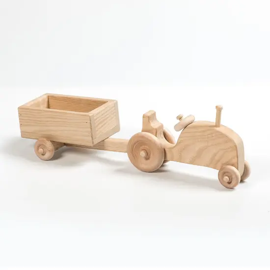 Eli & Mattie Amish Made Handcrafted Child Tractor and Trailer Toy Set {1}