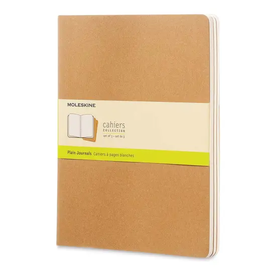 Moleskine Cahier Journals - 9-3/4'' x 7-1/2'', Blank, Kraft, Pkg of 3 {1}
