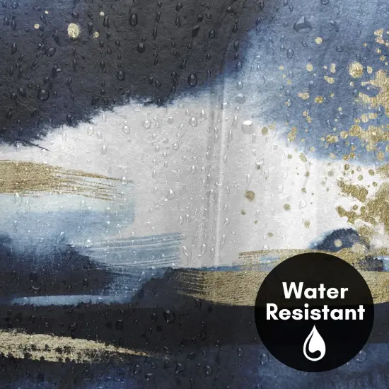 Americanflat 71" x 74" Shower Curtain, Abstract Navy Gold by Lisa Nohren {3}